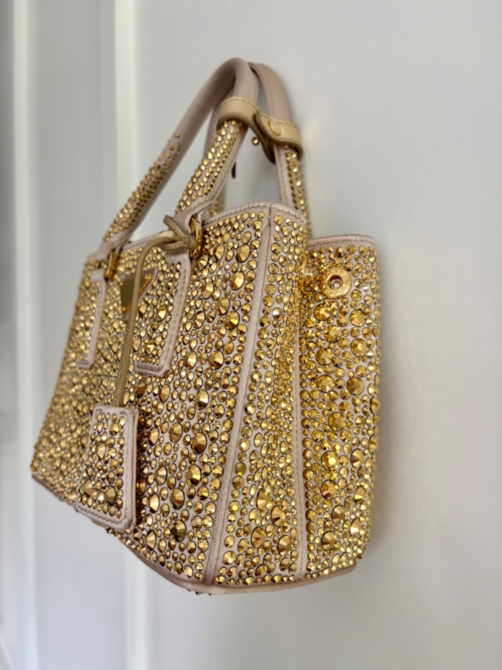 Prada Gold Crystal Embellished Shoulder Bag - Picture 5 of 14